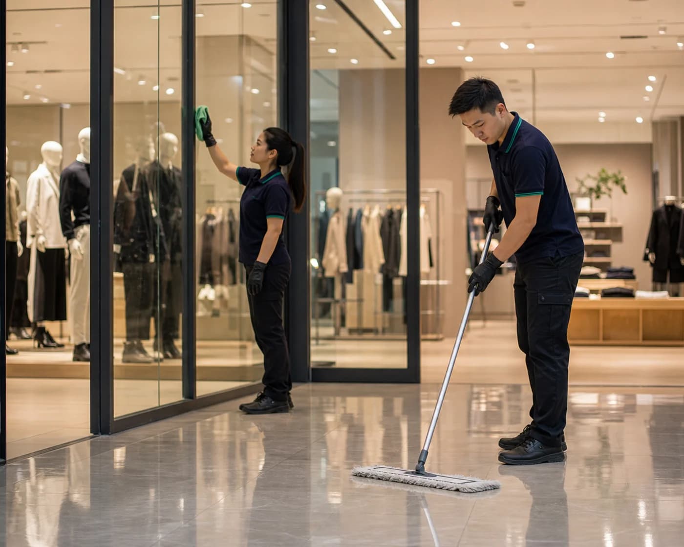 Retail storefront glass cleaning in Silverwater — ANZ Cleaning Services
